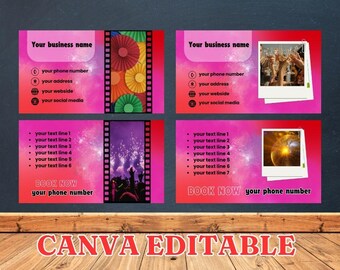 Event Party Rental Business Card: Colorful DIY Template (Canva Editable)