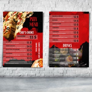 Dépliant de pizzas, dépliant de vente de pizzas, dépliant de restaurant, dépliant de restauration rapide, dépliant de pizza, dépliant de restauration rapide, modèle de toile, modèle de carte de nourriture