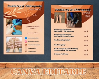 Editable Podiatry Flyer: Professional Foot Care Template (Digital Product)