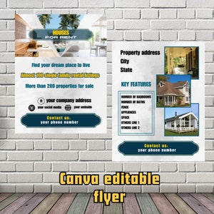 Real Estate Flyer Template: New Property, Rental DIY (Canva Editable)