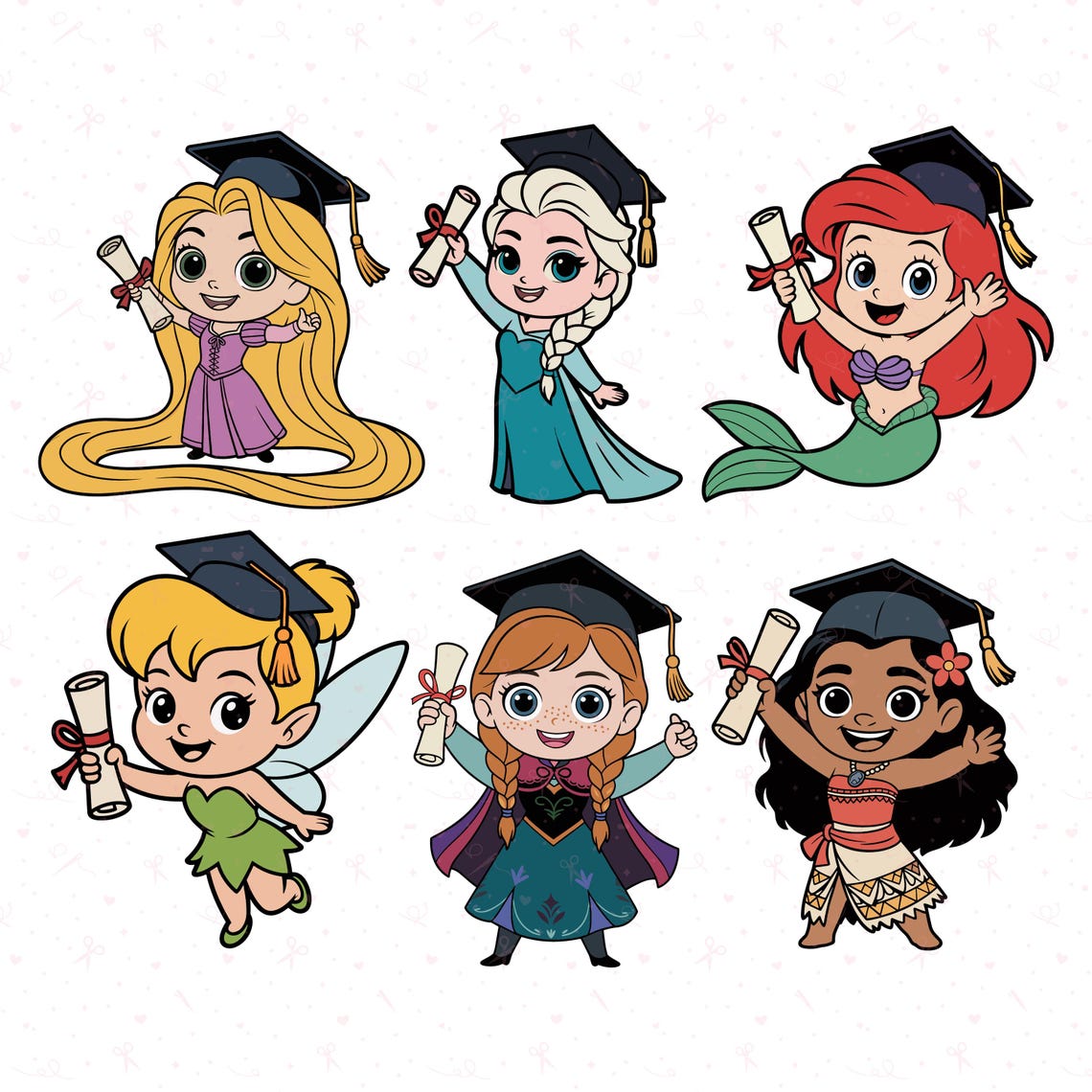 Phd Princess Disney Graduation SVG Bundle, Princess Graduate PNG, Mickey & Stitch ...