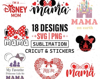 Disney Mama SVG PNG-bundel, Disney Mom SVG, Moederdag SVG PNG, Moederdag SVG PNG, Mouse Ears Mama, Cricut-bestand