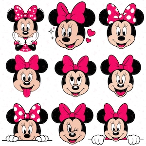 Minnie Mouse SVG Bundle — Pink Bow Polka Dot Clipart PNG SVG, 35 Designs for Cricut, Sublimation, Birthday Shirts & Stickers image 4