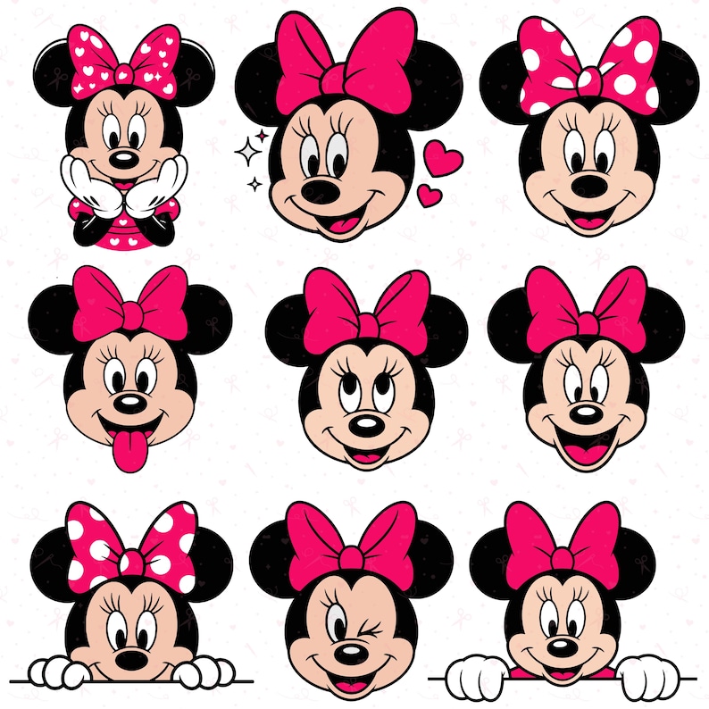 Minnie Mouse SVG Bundle — Pink Bow Polka Dot Clipart PNG SVG, 35 Designs for Cricut, Sublimation, Birthday Shirts & Stickers image 4