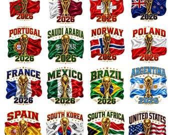 Wereldkampioenschap voetbal 2026 png-bundel, 52 ontwerpen voetbaltrofeeën, voetbaltoernooigraphics, sublimatie T-shirt, png PNGEgg