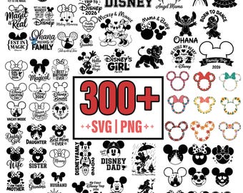 Family Trip 2026 SVG Bundle, Mouse Ears Vacation Designs, Magical Kingdom Clipart, Cricut Silhouette Files, Sublimation PNG