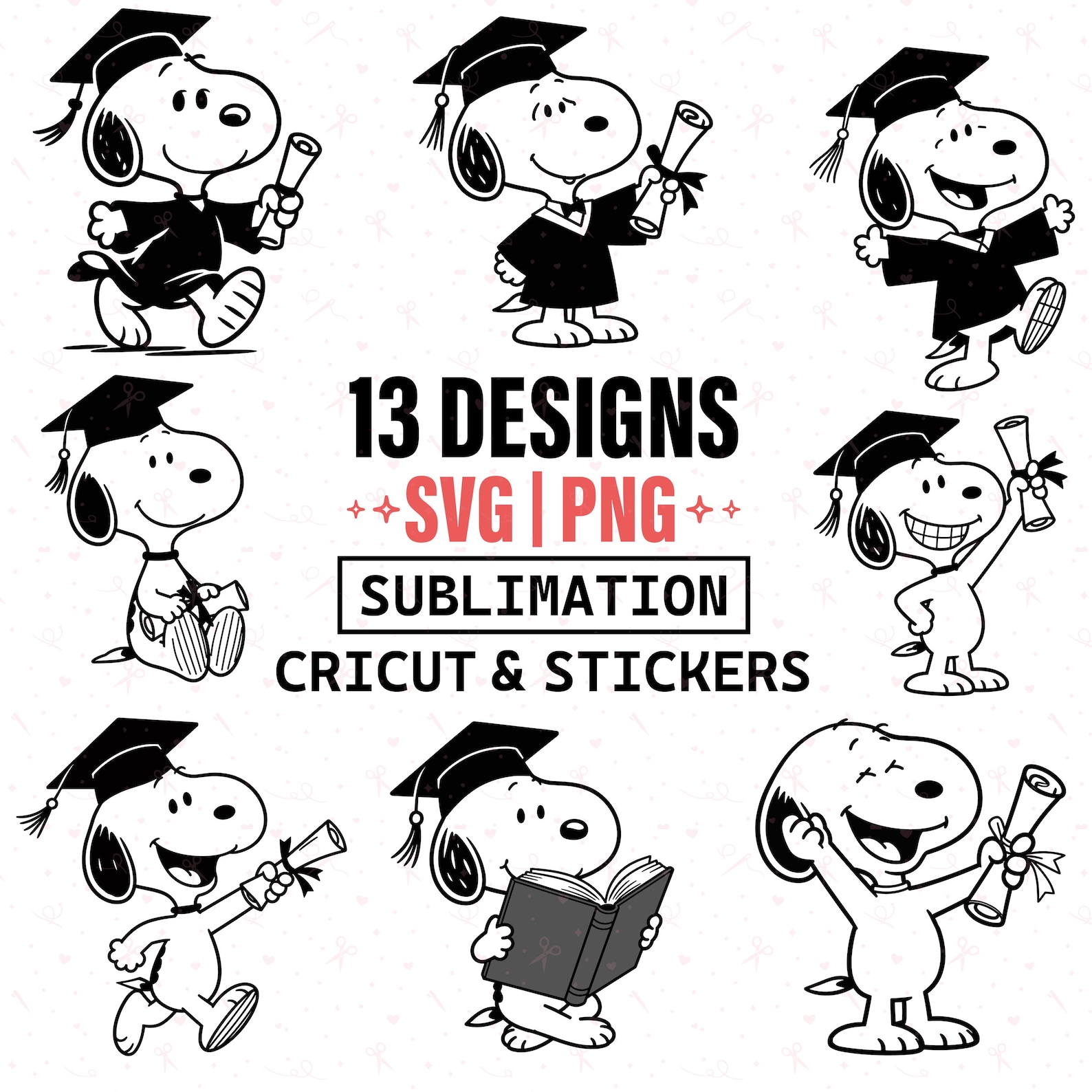 Snoopy Graduation SVG PNG Bundle, Class of 2026 SVG, Graduation Dog ...