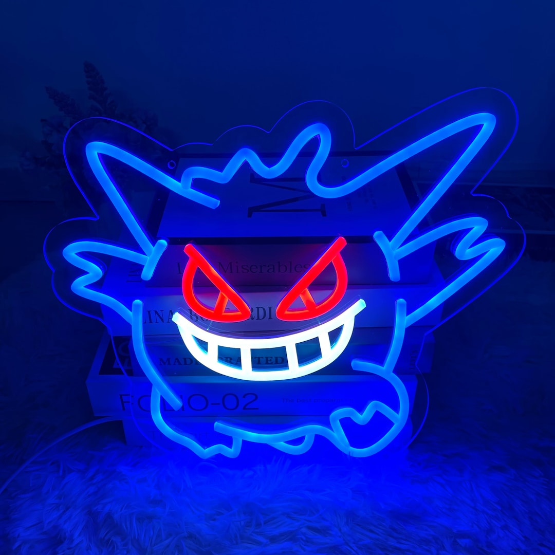 Pokemon Gengar Neon Led Sign Indoor Wall Lights Indoor Etsy