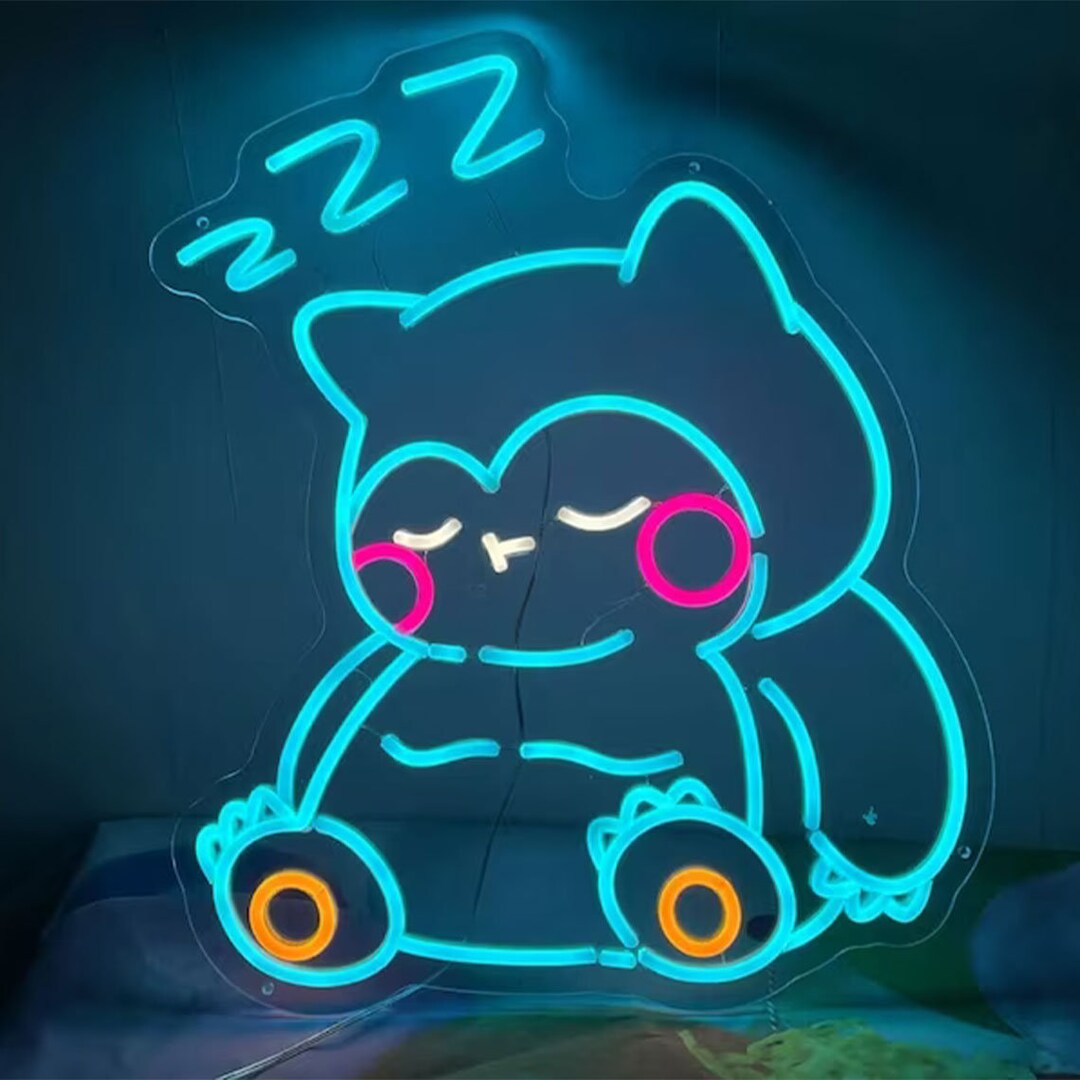POKEMON SNORLAX Neon Led Sign Anime Indoor Wall Lights Indoor - Etsy