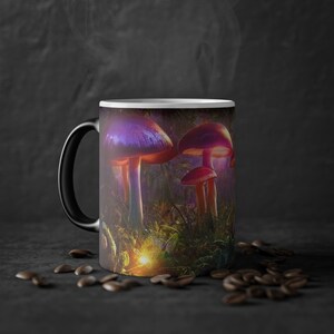 3D Mushroom Print Mug, Unique and Whimsical Mug Design Accent Coffee Mug,  11oz