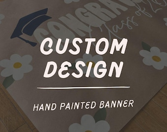 Custom Hand Painted Kraft Paper Banner | Personalized Party Decor | Celebration Backdrop