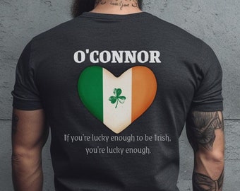 Camiseta personalizada con trébol y apellido para el día de San Patricio, camiseta irlandesa para beber para hombre, camiseta de desfile, día de San Patricio, personalizada, irlandesa de la suerte