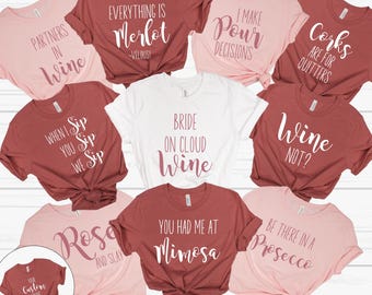 Wine Bachelorette Party Shirts for Girls Weekend, Winery Theme Trip T-Shirt for Girls Birthday Getaway, Funny Bridal Party Tshirt, Bride Tee