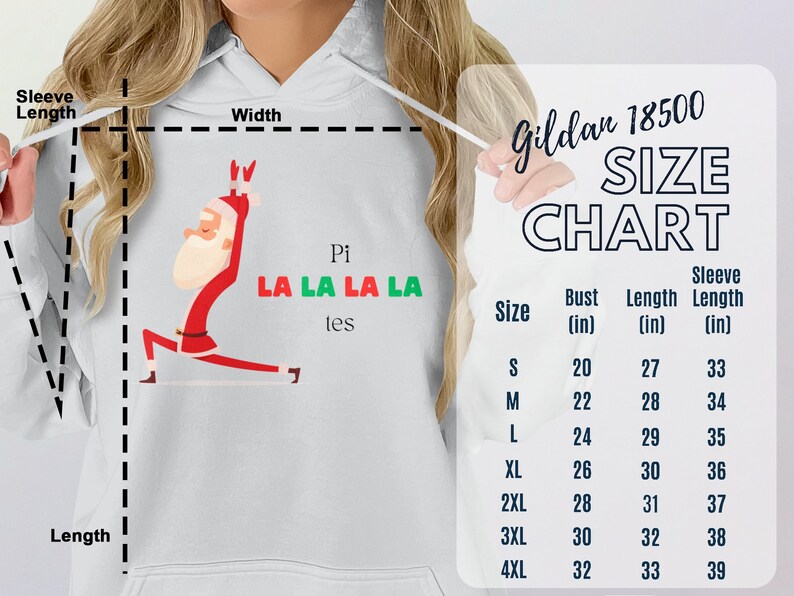 Sudadera navideña de pilates, Papá Noel Pi La La La La Tes, camiseta de pilates de Papá Noel, camiseta divertida de pilates, sudadera con capucha de pilates, regalo de instructor de pilates imagen 7