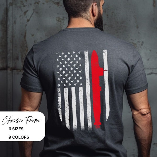 American Flag Submarine Shirt, Submarine 4th of July Shirt, Navy Shirt, American Flag Navy Shirt, USA, Navy Shirt, Back of Shirt Graphic,