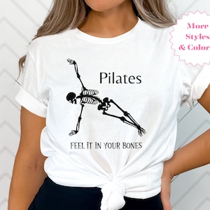 Pilates Halloween Skeleton Shirt, Pilates Instructor Tee, Funny Halloween TShirt, Graphic T-Shirt, Pilates Teacher Shirt, Fitness