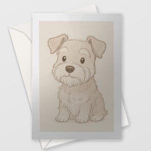 Cute Schnauzer Birthday Card |  Dog Greeting Card | Miniature Schnauzer Fine Art | Dog Mum Card | Blank Inside | The Happy Dog Mum Co