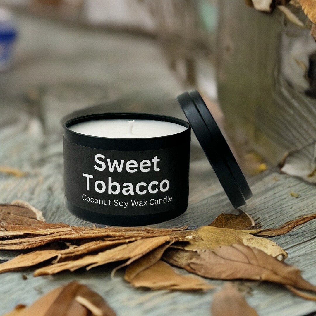 Sweet Tobacco Scented Candles for Men Handcrafted Vegan Etsy