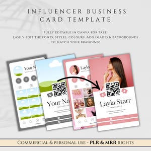 Sjabloon PLR Instagram-visitekaartje, QR-code influencer, sociale media, coaches, ondernemers, master doorverkooprechten, digitaal Canva-product