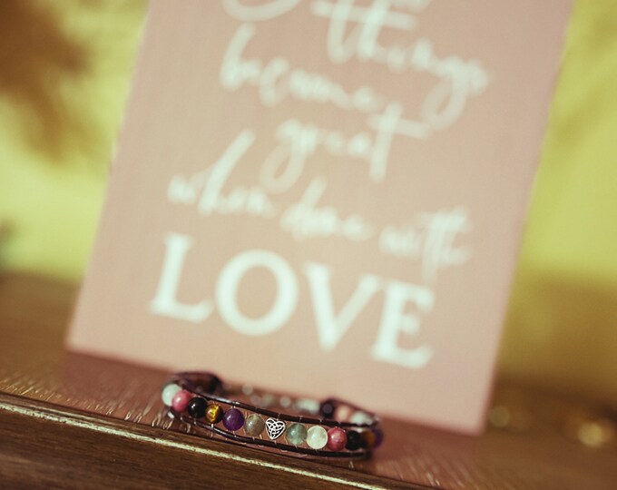 Mom Boss Gemstone Crystal Bracelet