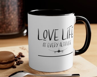 Accent Coffee Mug, 11oz (Love Life at Every Altitude)