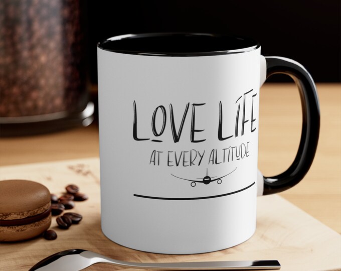 Accent Coffee Mug, 11oz (Love Life at Every Altitude)