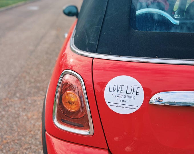 6x6 Waterproof Die Cut Vinyl Stickers (Love Life at Every Altitude)
