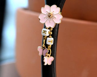 Butterfly & Blossom Stethoscope Charm: Custom Initial Medical Gift. Welded for Extra Durability.