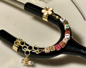 Personalized Bumble Bee Stethoscope Charm: Custom Name Medical Gift, Junctions Welded for Extra Security