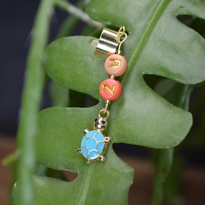 Personalized Turtle Stethoscope Charm – Custom Initials on Adjustable Cuff