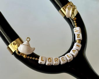 Custom Stethoscope Name Tag: Personalized Medical Gift for Nurse, Med Student, Healthcare Providers.