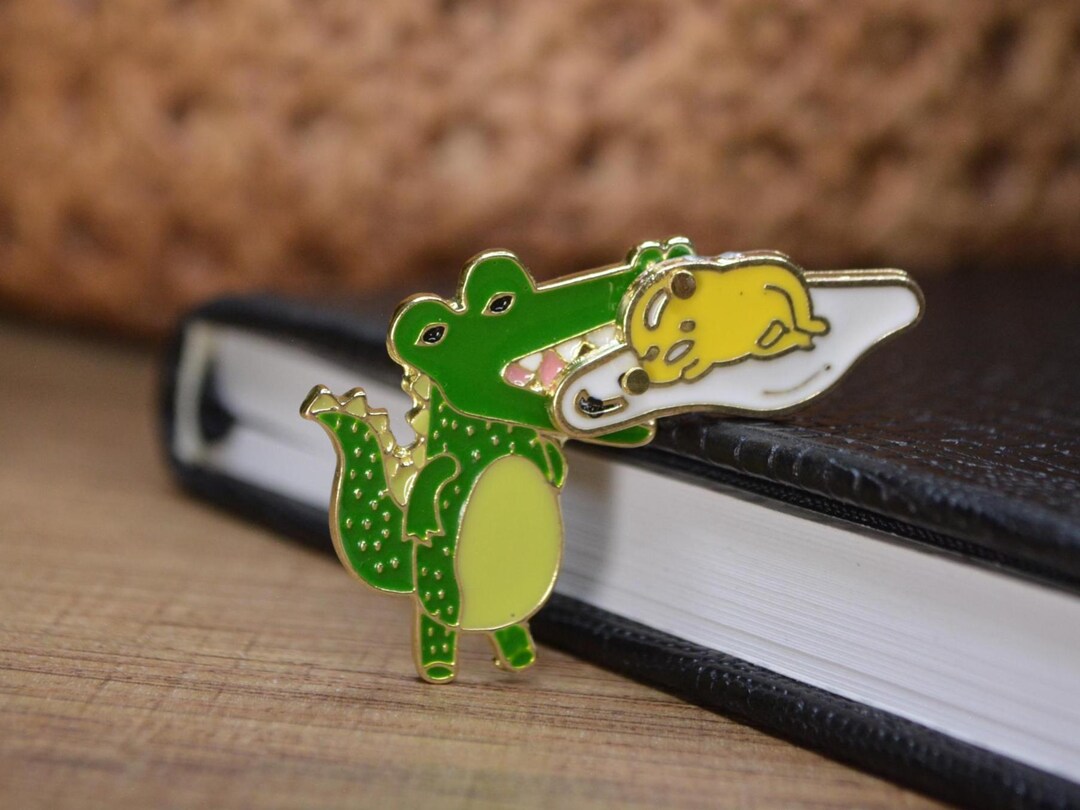 Funny Alligator Enamel Pin: Quirky Movable Egg Accessory - Etsy