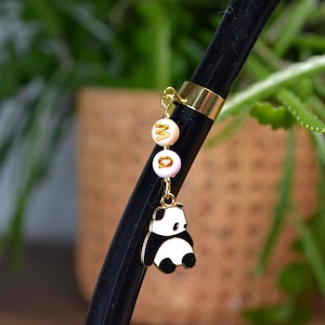 Personalized Panda Stethoscope Charm: Custom Initial Enamel Decoration