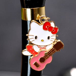 Kawaii Cat Guitar Stethoscope Charm – Swiveling Charm with Adjustable Cuff for Nurses, Pediatricians, Med Students