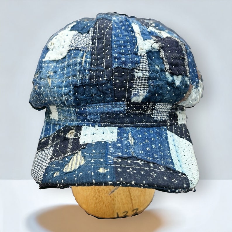 Sashiko Stitch Boro Patchwork Tattered Beret Cap - Etsy