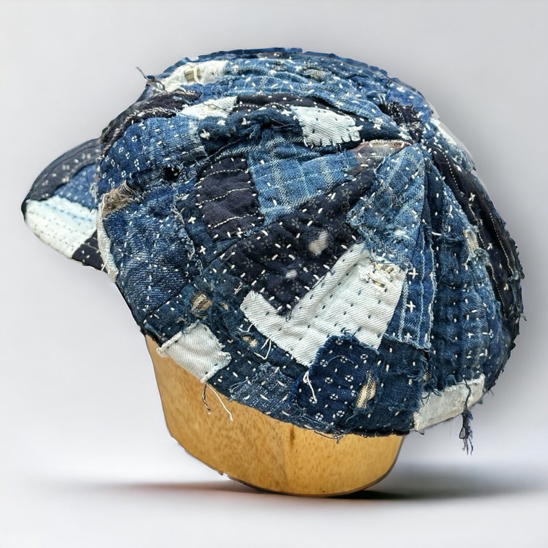 Sashiko Stitch Boro Patchwork Tattered Beret Cap - Etsy