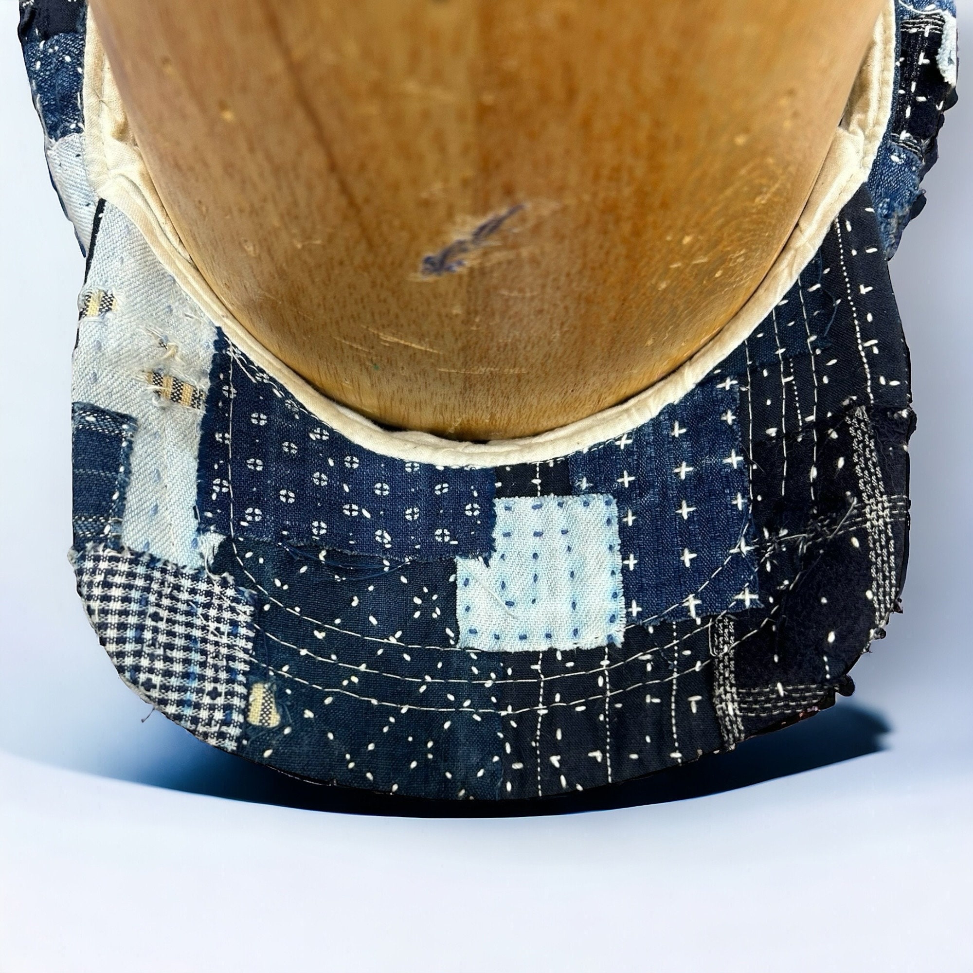 Sashiko Stitch Boro Patchwork Tattered Beret Cap - Etsy