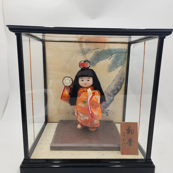 Japanese Dolls in Glass Case Etsy