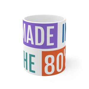 Keramische mok, retro koffiekop jaren 80, leuke theekop met handvat, cadeau voor vintageliefhebbers, drinkgerei keuken