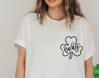 St Patricks Day T-Shirt, Retro St Patricks Day Shirt, Irish Shirt Gifts, Lucky Pocket Charm, Cutest Charms Shirt, Four Leaf Clover Tee Gift