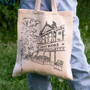 Cute Books Canvas Tote Bag, Books Eco Bag Women&#39;s Tote Bag, Korean Style, Bookshop Tote Bag, Gift For Librarian, Women Book Lover Gift Bag