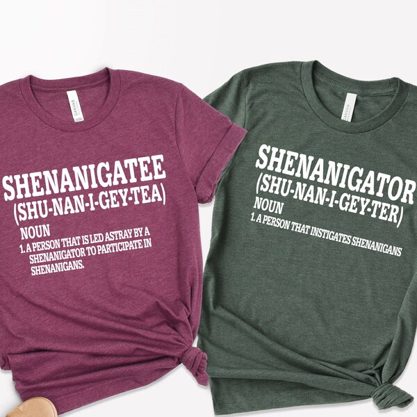 Shenanigator And Shenanigatee Shirt, Funny Couples T-shirt, Couples Drinking Shirts, Couples Vacation Shirts, Shenanigans Matching T-shirts