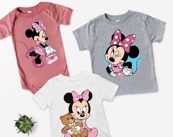 Minnie Mouse Maching Shirt, Girl Minnie Shirt, Disney Matching Shirt, Minnie Birthday Matching Disney Tee, Toddler Shirt, Baby Girl Tee Gift