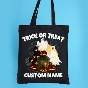 Halloween Canvas Tote Bag, Pumpkin Canvas Tote Bag, Halloween Trick or Treat Bag, Canvas Tote Bags, Halloween Candy Bags, Halloween Canvas