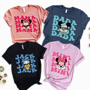 Custom Name Mickey and Friends T-Shirt, Disneyland Holiday Family Gift, Dada Mama Mini Disney Shirt, WDW Family Vacation Shirt, WDW Shirt