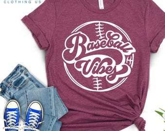 Baseball Vibes T-Shirt – Game Day Tee, Softball Mom Gift