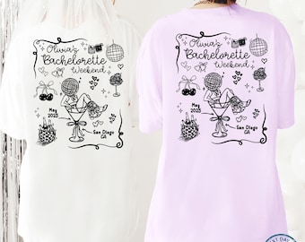 Custom Bachelorette Comfort Colors Shirt – Personalized Location, Bride Squad