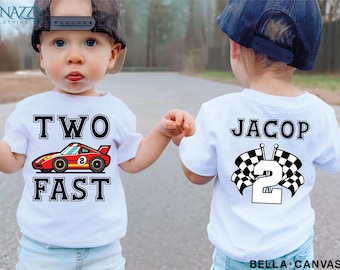 Two Fast Birthday Shirt, Custom Race Car Toddler Tee
