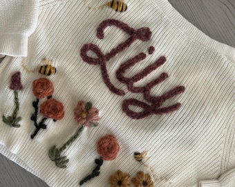 Custom Embroidered Infant/Toddler/Child Knit Cardigan Sweater
