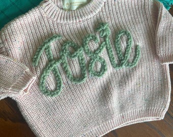 COTTON CANDY- Personalized Name Infant/Toddler/Child Knit Sweater